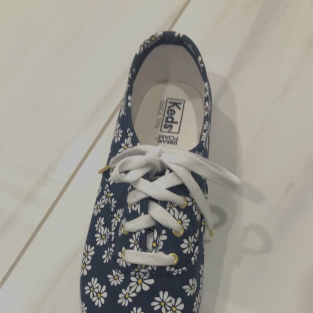 Blue KEDS with daisies shoes